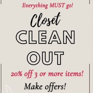 CLOSET CLEANOUT SALE!